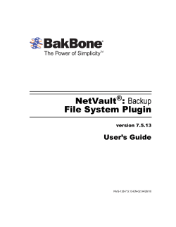NetVault : Backup File System Plugin