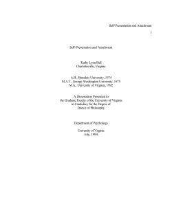 Self-Presentation and Attachment 1 Self-Presentation and