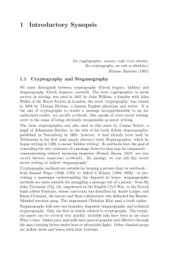1 Introductory Synopsis