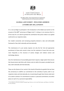 Speech - Courts and Tribunals Judiciary