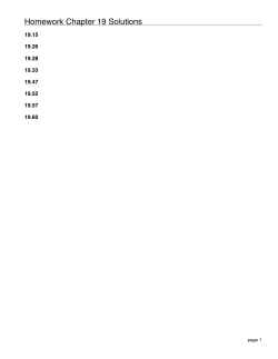 Homework Chapter 19 Solutions
