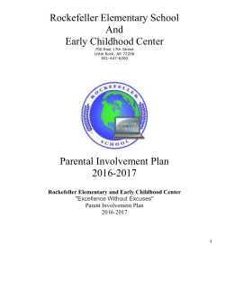 2016-2017 Rockefeller Parent Involvement Plan