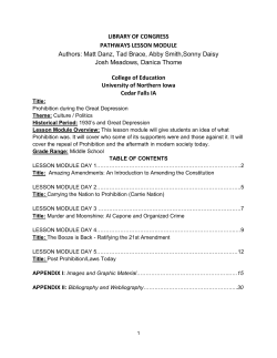 Prohibition - University of Northern Iowa