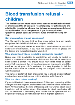 Blood transfusion refusal &ndash; children