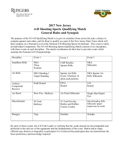 2017 General Rules And Synopsis - New Jersey 4-H