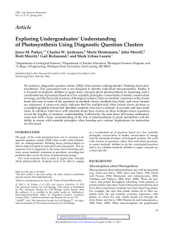 Exploring Undergraduates` Understanding of photosynthesis using