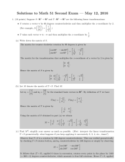 Solutions to Math 51 Second Exam &mdash; May 12, 2016