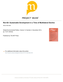 Rio+20: Sustainable Development in a Time of Multilateral Decline