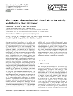 Mass transport of contaminated soil released into surface water by