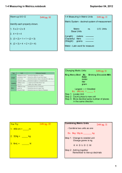 1-4 Measuring in Metrics.notebook