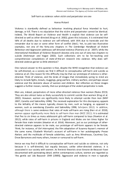 Self-harm as violence: when victim and perpetrator