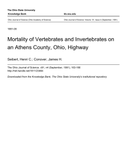 Mortality of Vertebrates and Invertebrates on an Athens County