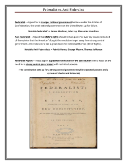 Federalist vs. Anti-Federalist