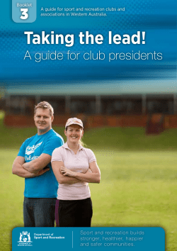 Club President Guide - Department of Sport and Recreation