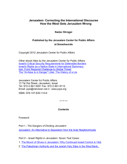 ISRAEL`S CRITICAL SECURITY REQUIREMENTS FOR