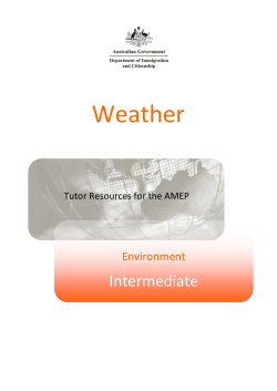 Weather - Distance Learning for the AMEP