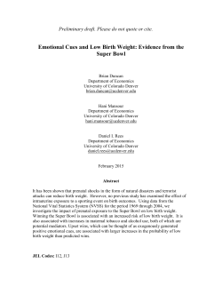 Emotional Cues and Low Birth Weight: Evidence from the Super Bowl