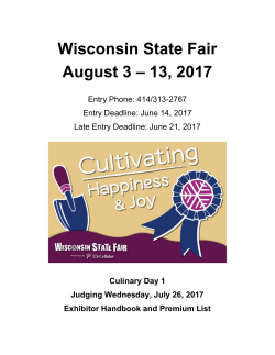 Culinary Day 1 Entry Information
