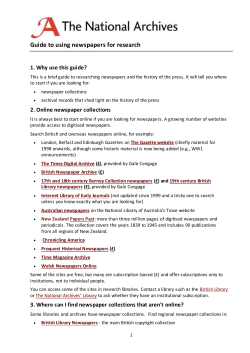 The National Archive guide to newspapers
