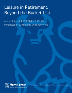 Leisure in Retirement: Beyond the Bucket List