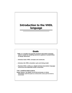 Introduction to the VHDL language