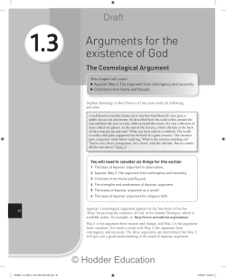 1.3 Arguments for the existence of God