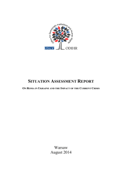 Situation Assessment Report on Roma in Ukraine and the