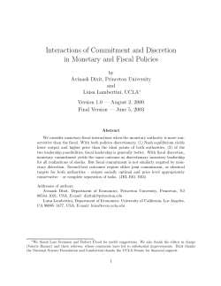 Interactions of Commitment and Discretion in Monetary and Fiscal