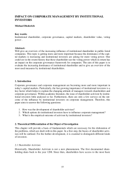 impact on corporate management by institutional investors