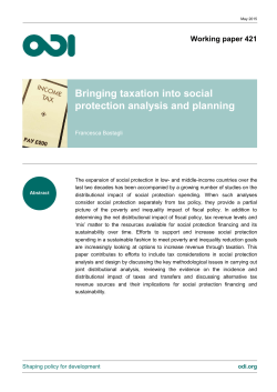 Bringing taxation into social protection analysis and planning
