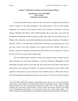 Chapter 1: Migration in African-American Economic History Leah