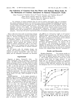 The Collection of Uranium from Sea Water with Hydrous Metal Oxide