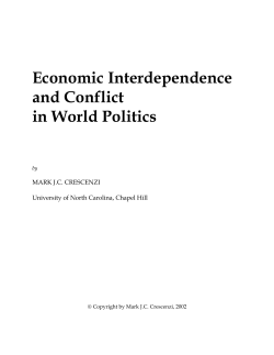 Economic Interdependence and Conflict in World - UNC