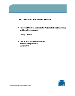 Review of Modern Methods for Automated Test Assembly
