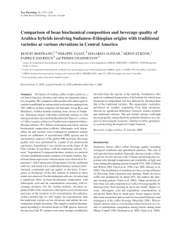 Comparison of bean biochemical composition and beverage quality