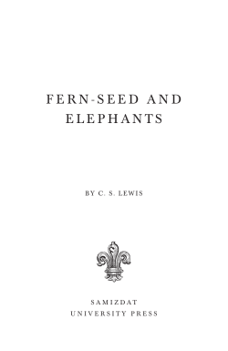 Fern-Seed and Elephants.
