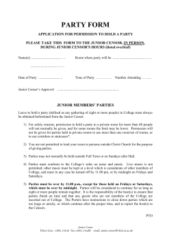 party form - Christ Church