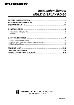 Installation Manual MULTI DISPLAY RD-30