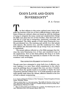 GOD`S LOVE AND GOD`S SOVEREIGNTY*