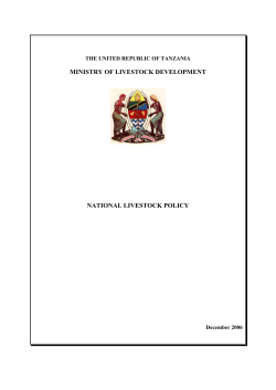 National Livestock Policy - Tanzania Natural Resource Forum
