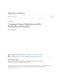 Campaign Finance Regulation and the Marketplace of Emotions