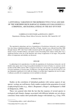 latitudinal variation in the reproductive cycle and size of the northern