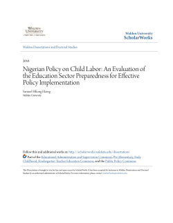 Nigerian Policy on Child Labor: An Evaluation of the Education