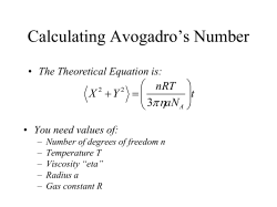 Calculating Avogadro`s Number