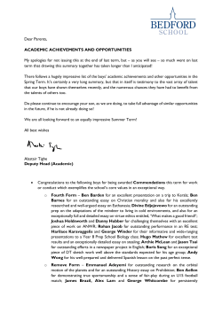 Academic Achievements and Opportunities