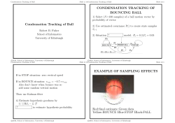 Condensation Tracking of Ball CONDENSATION TRACKING OF