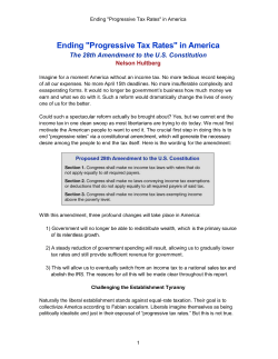 Ending "Progressive Tax Rates" in America
