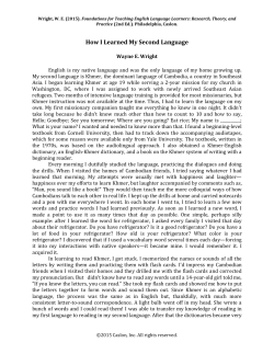 How I Learned My Second Language