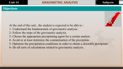 GRAVIMETRIC ANALYSIS