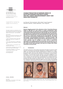 Characterization of binding media in Egyptian Romano portraits